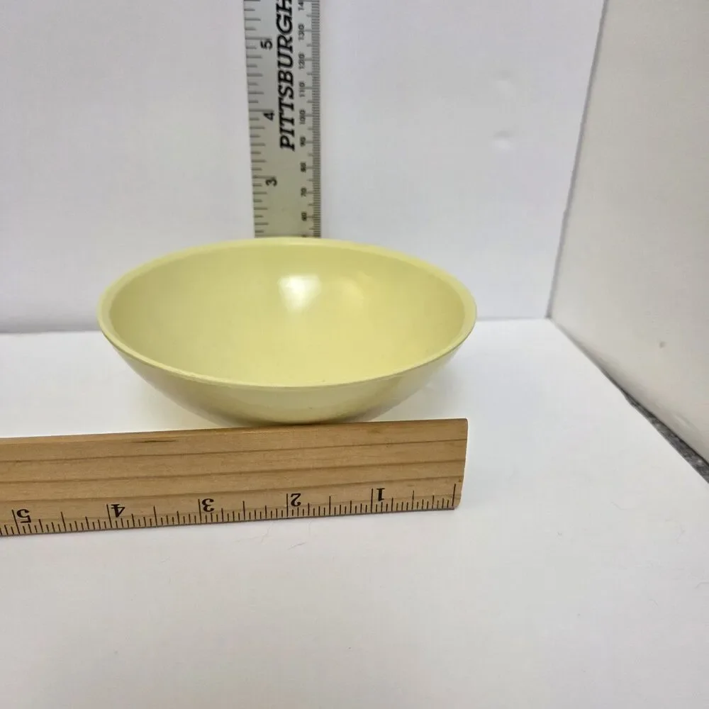 MCM Mixed Lot Melamine Dining 5 Cups 5 Sm Bowls, 1 Creamer Harvest Orange/Yellow